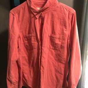 pink button-down flannel